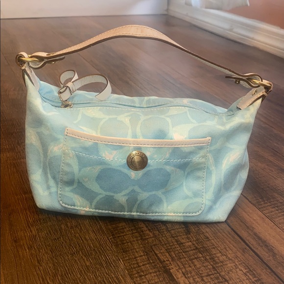 Coach Blue and Pink Patterned Bag - Picture 1 of 17